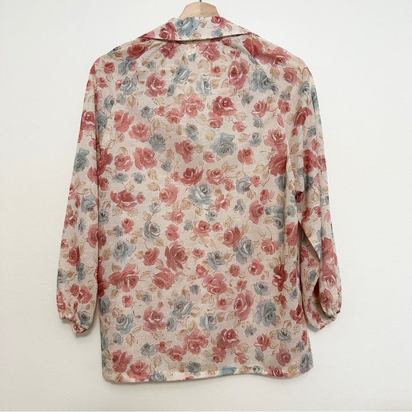 Vintage Floral Blouse Size Medium - Picture 6 of 7